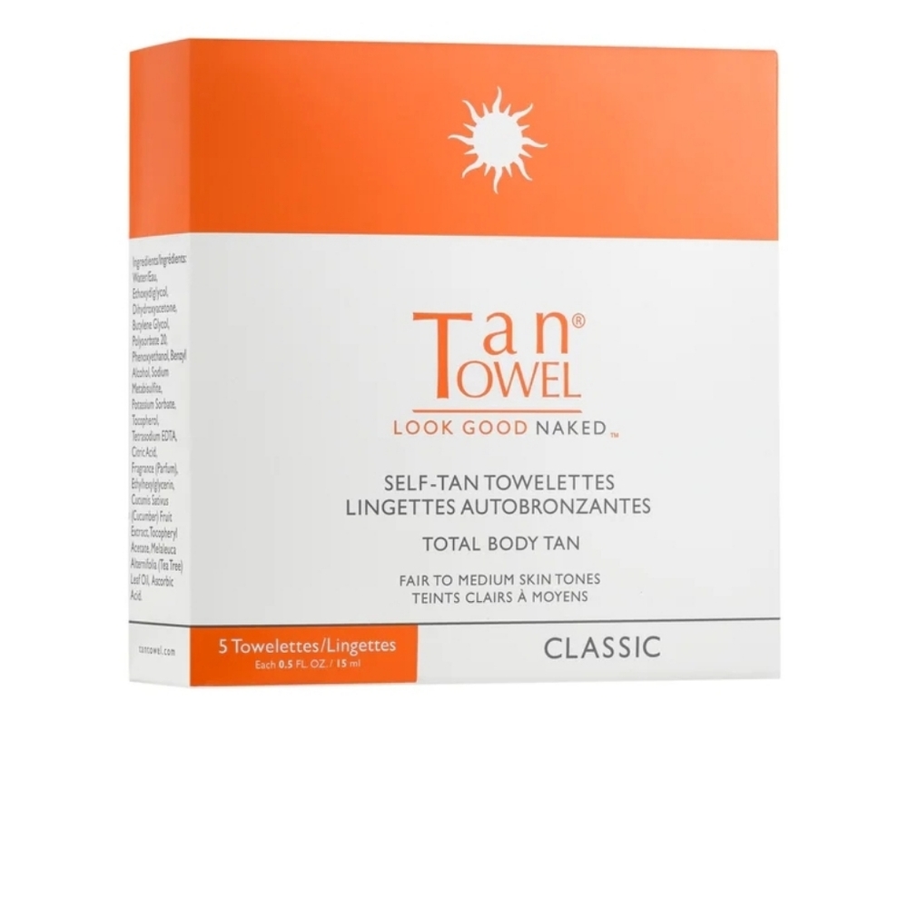 (5) Self Tan Towelettes, Total Body Tan (CLASSIC)